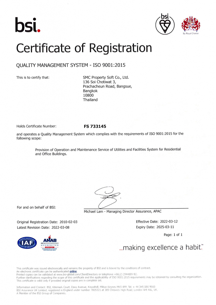 Certificate ISO 9001.2015